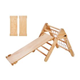 VEVOR Pikler Triangle Set, 4 in 1 Toddler Climbing Toys Indoor Playground, Large Size Wooden Climbing Gym for Toddlers 1-3 Years, Montessori Climbing