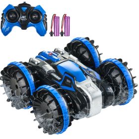 VEVOR Amphibious Remote Control Car Boat, 2.4GHz 12 km/h, 4WD Waterproof RC Car for Kids, 360otating Stunt Car with 2 Batteries, All Terrain Water Be