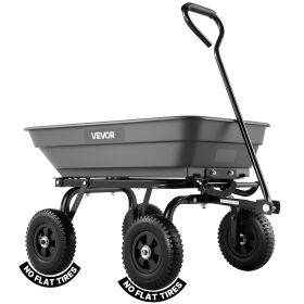 VEVOR Garden Dump Cart, 400 lbs Poly Dump Cart, Garden Carts Dumps Wagon with 90uick-Dumps Mechanism, 180wivel Wheels, 270lexible Rotating Bearings
