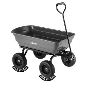VEVOR Garden Dump Cart, 600 lbs Poly Dump Cart, Garden Carts Dumps Wagon with 90uick-Dumps Mechanism, 180wivel Wheels, 270lexible Rotating Bearings