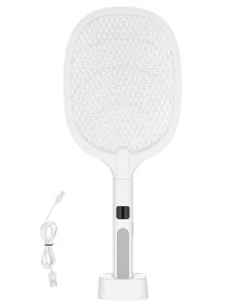 VEVOR Electric Fly Swatter, Zapper Racket with 3 Layers Mesh & Digital Screen Display, Dual Modes Fly Killer with 1500mAh Battery Rechargeable for Hom