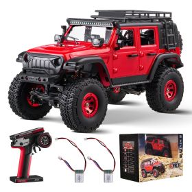 VEVOR Remote Control Car, 1:24 Scale RC Car for Kids, All Terrain 4WD Off-Road Truck with Full Lighting, 1 Extra Shell & 2 Rechargeable Batteries, 2-S