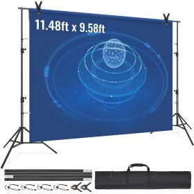 VEVOR 12 x 10 ft Heavy Duty Backdrop Stand, Height Adjustable Photography Backdrop Stand, Background Support System with 6 Clamps and A Carry Bag, for