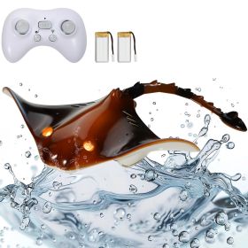 VEVOR Remote Control Manta Ray Toy, 2.4GHz High Simulation Robot Manta Ray with Light, 2 Rechargeable Batteries, for Pool, Bathtub or Lake, Swimming R