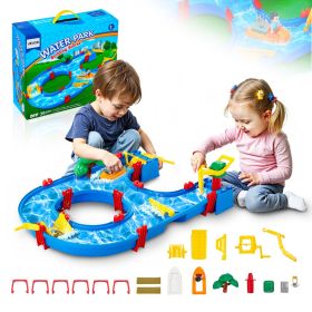 VEVOR Water Table for Toddlers, Kids Activity Play Waterway, Outdoor Summer Water Park Playset with 39PCS Accessories for Backyard Lawn Beach, Activit