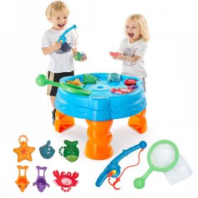VEVOR Water Table for Toddlers, Kids Activity Sensory Table, Fish 'n Splash Water Playset with 9PCS Toy Accessories, Summer Water Activity Table with