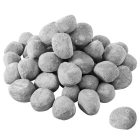 VEVOR Ceramic Fire Pebble Stones, 1-2 inch 48 Pcs Lava Rocks, Reusable Fire Pit Stones Indoor and Outdoor Use, Decorative Firepit Rocks for Propane/Ga
