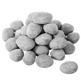VEVOR Ceramic Fire Pebble Stones, 2-3 inch 30 Pcs Lava Rocks, Reusable Fire Pit Stones Indoor and Outdoor Use, Decorative Firepit Stone for Propane/Ga