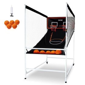 VEVOR Arcade Cage Basketball Game, 2 Player Indoor Basketball Game, Home Dual Shot Sport with 5 Balls, 8 Game Modes, Electronic Scoreboard, and Inflat