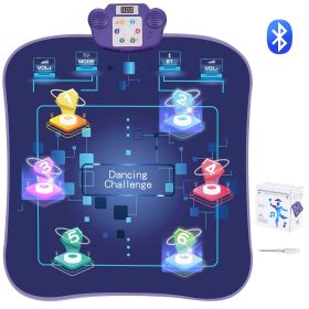 VEVOR Dance Mat, 6-Button Dance Mixer Rhythm Step Play Mat, Electronic Dance Pad with Wireless Bluetooth, LED Lights, 5 Game Modes, Adjustable Volume,