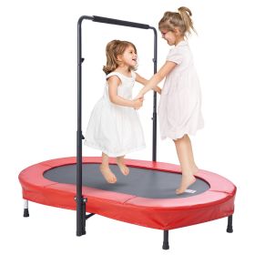 VEVOR Kids Trampoline, 56x36 inch Indoor Outdoor Trampoline, Foldable Mini Trampoline with Handle, Rebounder Trampoline for Toddlers, Birthday Gift fo