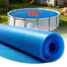 VEVOR Solar Pool Cover, 18 ft Round Pool Bubble Cover, 12 Mil Pools Solar Blanket with Bubble & PE Material, Daytime Heat Absorption, Nighttime Heat R