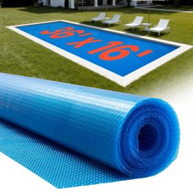VEVOR Solar Pool Cover, 36 x 16 ft Rectangle Pool Bubble Cover, 12 Mil Pools Solar Blanket with Bubble & PE Material, Daytime Heat Absorption, Nightti