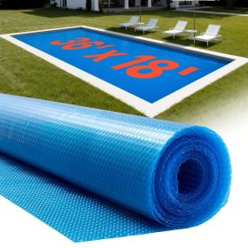 VEVOR Solar Pool Cover, 36 x 18 ft Rectangle Pool Bubble Cover, 8 Mil Pools Solar Blanket with Bubble & PE Material, Daytime Heat Absorption, Nighttim