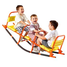 VEVOR Kids Seesaw, 200 lbs Load Capacity, Metal Rocking Teeter Totter with Handles, Toddler Seesaw for Children Aged 3+, Kids Outdoor Playground Equip