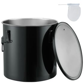 VEVOR Fryer Grease Bucket, 8 Gal Oil Disposal Caddy Stainless Steel Fryer Oil Bucket Rust-Proof Coating, Oil Transport Container with Lid, Lock Clips,