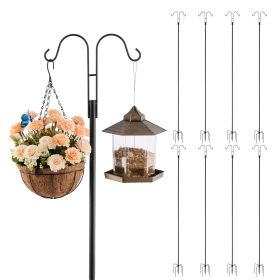 VEVOR Double Shepherds Hooks for Outdoor, 8 Pack 108 Inch Heavy Duty Bird Feeder Pole, 3/4 Inch Thick Garden Hooks for Hanging Hummingbird Feeder, Pla