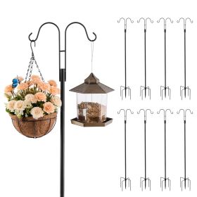 VEVOR Double Shepherds Hooks for Outdoor, 8 Pack 60 Inch Heavy Duty Bird Feeder Pole, 3/4 Inch Thick Garden Hooks for Hanging Hummingbird Feeder, Plan
