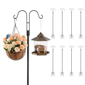 VEVOR Double Shepherds Hooks for Outdoor, 8 Pack 76 Inch Heavy Duty Bird Feeder Pole, 3/4 Inch Thick Garden Hooks for Hanging Hummingbird Feeder, Plan