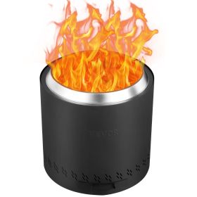 VEVOR Smokeless Fire Pit Stove Bonfire, H: 15.4 in x Dia: 15.7 in ,Wood Burning Fireplaces with Removable Ash Pan, SUS430 Stainless Steel Inner Portab