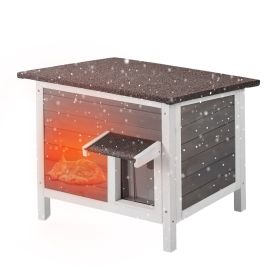 VEVOR Outdoor Cat House Weatherproof, Feral Cat Shelter for Multiple Cats, Outdoor Wooden Cat Rabbit House with All-Round Foam Insulated, Open Roof, P