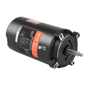VEVOR 0.75 HP Pool Pump Motor, 56J Frame, 115V(8 Amps)/230V(4 Amps) 3450 RPM, 60Hz, 1.5 Service Factor, 80_F/250V Capacitor, CCW Rotation Round Flange