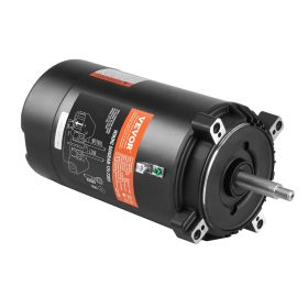 VEVOR 1 HP Pool Pump Motor, 56J Frame, 115V(9.8 Amps)/230V(4.9 Amps) 3450 RPM, 60Hz, 1.4 Service Factor, 90_F/250V Capacitor, CCW Rotation Round Flang