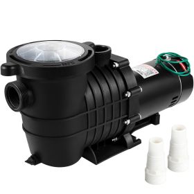 VEVOR 1HP Swimming Pool Pump, Dual Voltage 110V/220V, Circulates 5544GPH for Efficient Water Movement Above Pools, Includes Strainer Basket & Two 1-1/