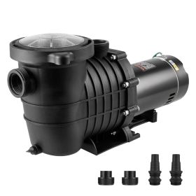 VEVOR Above Ground Pool Pump, 1.5 HP, 100 GPM Single Speed Swimming Pool Pump, 110V/240V 3450 RPM 50.9 ft Max Head Pool Pump with Filter Basket, for A