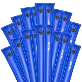 VEVOR Pool Cover Water Bags, 12 Packs 8 Ft, Double Chamber Pool Cover Water Tubes, 0.4mm Thick PVC Bags Weights with Leakproof Screw Cap, for Inground