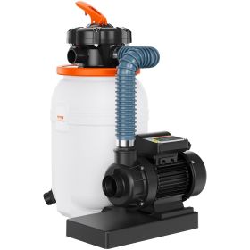 VEVOR Sand Filter Pump for Above Ground Pools, 10-inch, 1585 GPH, 0.33 HP Swimming Pool Pumps System & Filters Combo Set with 6-Way Multi-Port Valve &