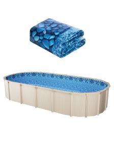 VEVOR 12 x 24 ft Oval Pool Liner, Overlap Style Above Ground Pool Liners, 48-to-54inch Wall Height, Durable Pool Liner, Standard Gauge Vinyl, for Stee