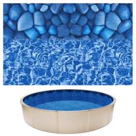 VEVOR 24ft Pool Liner, Round UniBead Swimming Pool Liner for 52 in Wall Height, Premium Vinyl, Easy Install with Leak-Proof Patches, Designed for Stee