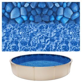 VEVOR 27ft Pool Liner, Round UniBead Swimming Pool Liner for 52 in Wall Height, Premium Vinyl, Easy Install with Leak-Proof Patches, Designed for Stee