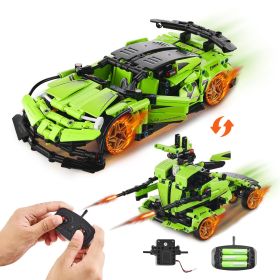 VEVOR STEM Building Toys for Kids, 2-in-1 461 PCS Blocks, Remote Control Car Building Kits Remote & APP Controlled Car/Robot, RC STEM Robots Building