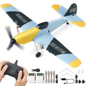 VEVOR RC Plane, 2.4GHZ 3 Channel Remote Control Airplane with 6-Axis Gyro Stabilizer, Ready to Fly Fighter Aircraft Plane Toy with 2 Batteries, Easy t