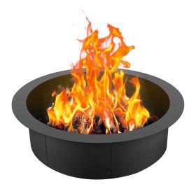 VEVOR Fire Pit Ring, 36-Inch Outer/30-Inch Inner Diameter, 10inch Height 2.5mm Thick Fire Pit Insert, Heavy Duty Carbon Steel Liner DIY Campfire Ring