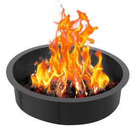 VEVOR Fire Pit Ring, 45-Inch Outer/39-Inch Inner Diameter, 10inch Height Fire Pit Insert, Heavy Duty Carbon Steel Liner DIY Campfire Ring above or In-