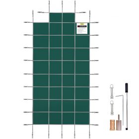 VEVOR Pool Safety Cover Fits 18x36ft Rectangle Inground Pools, Safety Pool Cover with 4x10ft Center End Step, Mesh Solid Pool Cover with Drainage Hole