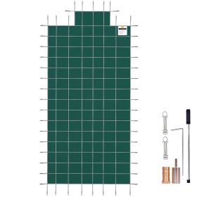 VEVOR Pool Safety Cover Fits 20x40ft Rectangle Inground Pools, Safety Pool Cover with 4x10ft Center End Step, Mesh Solid Pool Cover with Drainage Hole