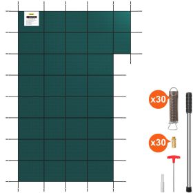 VEVOR Ingroundool Safety Cover, Fits 20¦t¸ 40 ft’ectangular Winter Pool Cover with Right Step,”riple Stitched, High Strength Mesh PP, Good Rain Perme