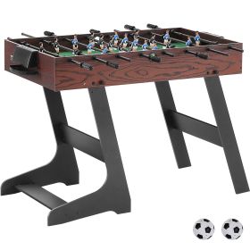 VEVOR Folding Foosball Table, 42 inch Standard Size Foosball Table, Indoor Full Size Foosball Table for Home, Family, and Game Room, Soccer with Foosb