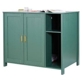 VEVOR Cat Enclosure, 41.3 in Self Cleaning Litter Box Cabinet, with Drawer & Detachable Divider, Automatic Litterbox Enclosure with Built-in Power Out