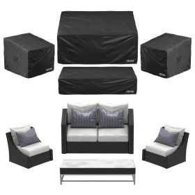 VEVOR Patio Furniture Cover 4-Piece Set, 420D Heavy Duty Waterproof Outdoor Dining Table and Chairs Cover Set, Lawn Patio Furniture Covers for Outdoor