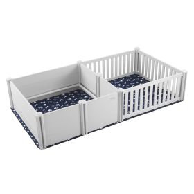 VEVOR Dog Whelping Box, 93.3 x 48.4 x 18.1in Dual Zone Whelping Box for Dogs and Puppies, Whelping Pen for Puppies, Dog Birthing Box with Rails, 2 Was
