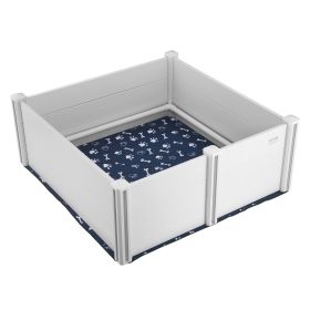 VEVOR Dog Whelping Box, 48 x 48 x 18.1in Whelping Box for Dogs and Puppies, Whelping Pen for Puppies, Dog Birthing Box with Rails and Washable Pee Pad