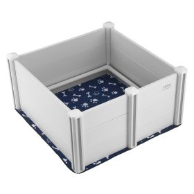 VEVOR Dog Whelping Box, 38.6 x 38.6 x 18.1in Whelping Box for Dogs and Puppies, Whelping Pen for Puppies, Dog Birthing Box with Rails and Washable Pee