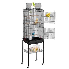VEVOR 64-inch Open Top Large Parrot Bird Cage with Detachable Rolling Stand for Parakeets Finches Canaries Lovebirds Cockatiels Budgies Small Quaker C