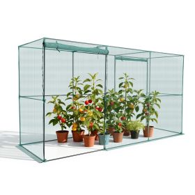 VEVOR Crop Cage, 11.6 x 3.9 x 6.3 ft Plant Protection Tent with Zippered Door, Wind-Resistant Tall Crop Cage, Easy to Install, Outdoor Raised Bed Cove