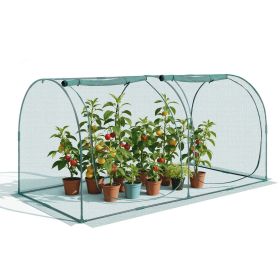 VEVOR Crop Cage, 8.1 x 3.9 x 3.9 ft Plant Protection Tent with Zippered Door, Wind-Resistant Tall Crop Cage, Easy to Install, Outdoor Raised Bed Cover